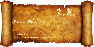 Kusz Márk névjegykártya
