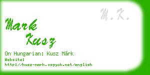 mark kusz business card